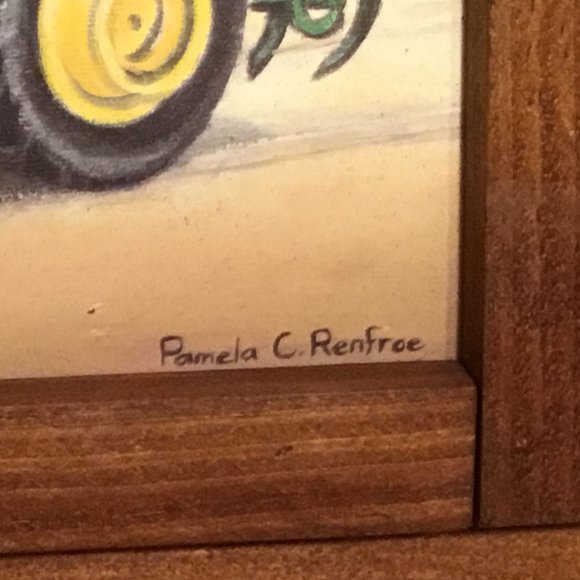 Large wood framed John Deere advertising print by Pamela C. Renfroe - Picture 6 of 8